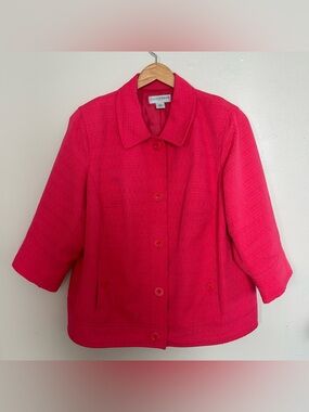 Sag Harbor Pink Textured Button-Front Jacket